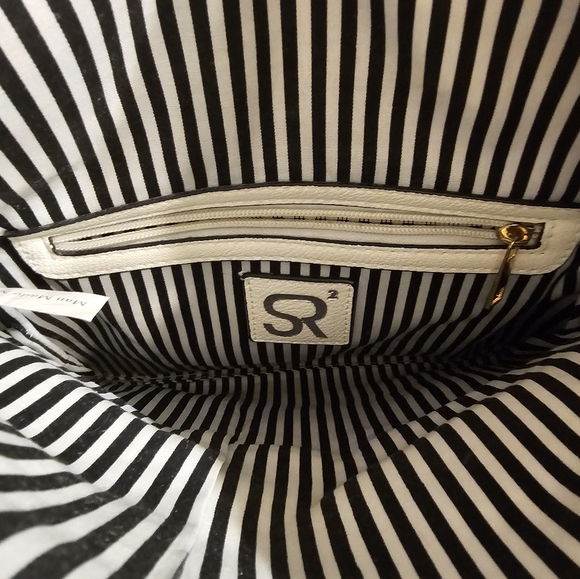 SR2 Sondra Roberts White Studded Bag/Clutch. - Picture 7 of 7